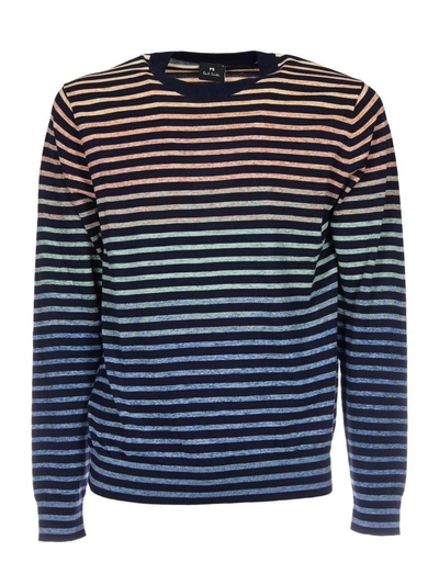 Shop Paul Smith Ps By  Striped Sweater In Blue