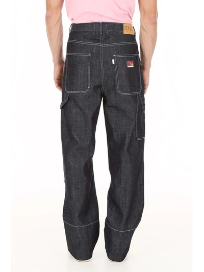 Shop Kenzo Memento Jeans In Bleu Marine (blue)