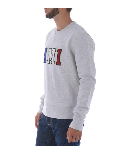 Shop Ami Alexandre Mattiussi Ami Logo Sweatshirt In Grigio Melange