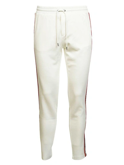 Shop Moncler Side Striped Track Pants In Bianco