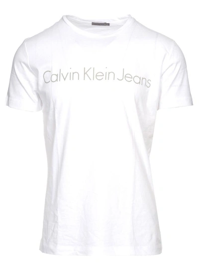 Shop Calvin Klein Jeans Est.1978 T-shirt With Logo In Bianco