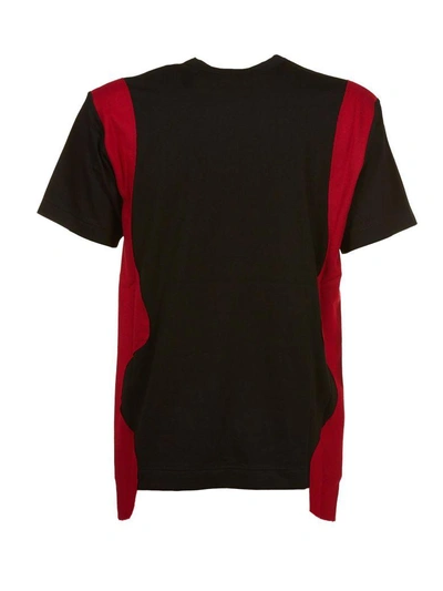 Shop Comme Des Garçons Homme Deux Comme Des Garçons Paneled Trim T-shirt In Nero-rosso