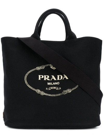 Shop Prada Large Logo Tote