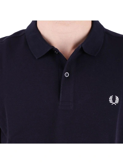 Shop Fred Perry Cotton Pique Polo Shirt In Navy