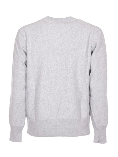 Shop Champion Embroidered Sweatshirt In Grey