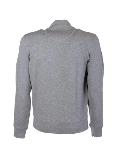 Shop Burberry Ribbed Paneled Sweatshirt In Palegreymelange
