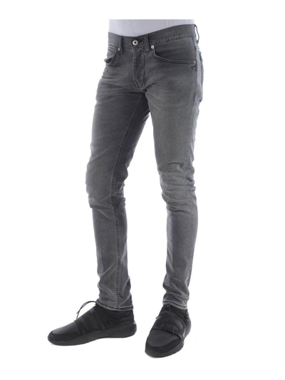Shop Dondup Faded Slim-fit Jeans In Denim Nero