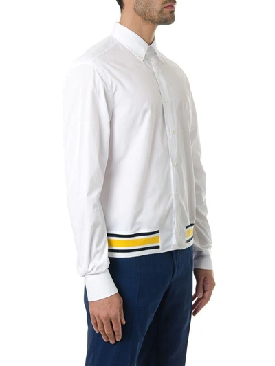 Shop Loewe Bomber Style White Cotton Shirt