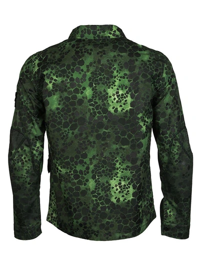 Shop Stone Island Alligator Camouflage Print Jacket In Verde-nero