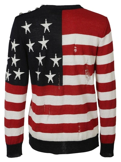 Shop Balmain American Sweater In Multicolore 192