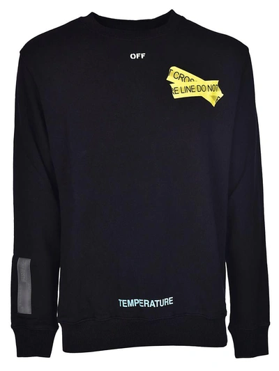 Shop Off-white Tape Sweatshirt In Black-yellow