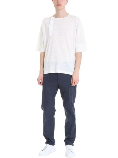 Shop Jil Sander Blue Cotton Pants