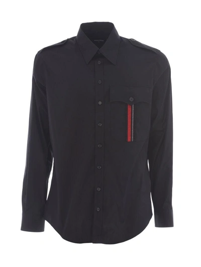 Shop Dsquared2 Ribbon-trimmed Shirt In Nero
