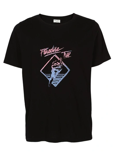 Shop Saint Laurent T-shirt In Noir Delave- Multicolour