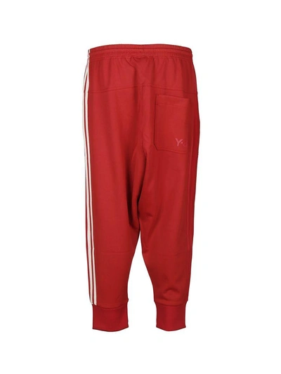 Shop Y-3 Cropped Track Pants In Red