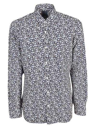 Shop Barba Napoli Barba Printed Shirt In Blu Sabbia