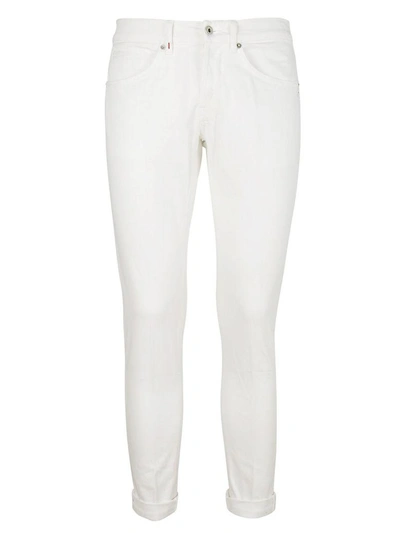 Shop Dondup Slim Fit Trousers In White