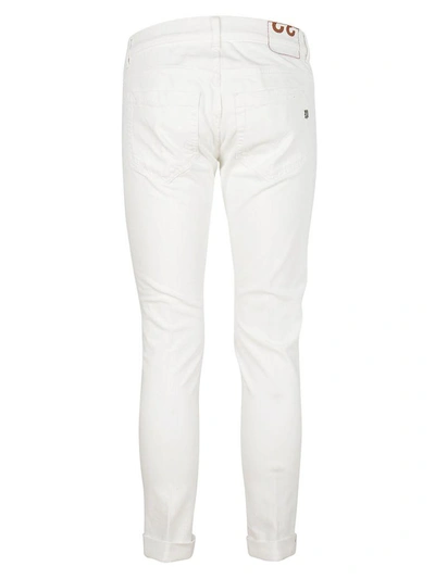 Shop Dondup Slim Fit Trousers In White