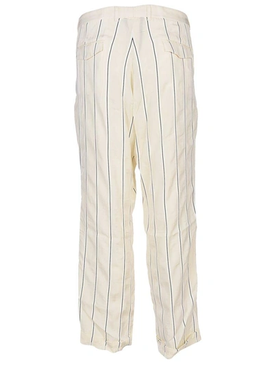 Shop Haider Ackermann Striped Belted Trousers In Beige