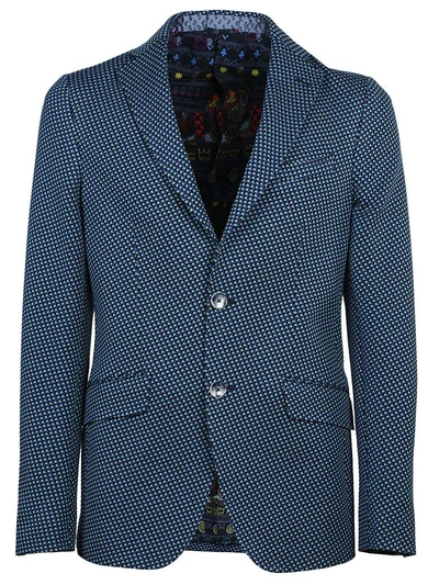 Shop Etro Patterned Blazer In Blue