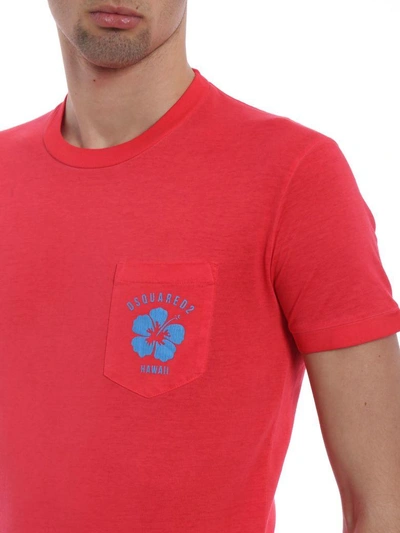 Shop Dsquared2 Logo Pocket T-shirt In Red