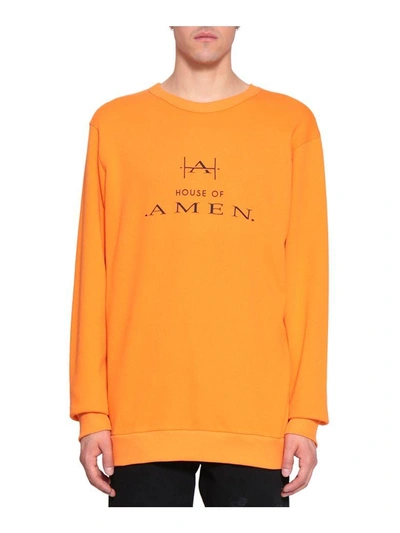 Shop Amen Cotton Sweatshirt In Arancio