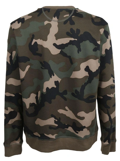 Shop Valentino Logo Patch Camouflage Sweatshirt