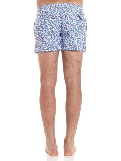 Shop Luigi Borrelli Floral Patterned Boxer Shorts In Blue-pink