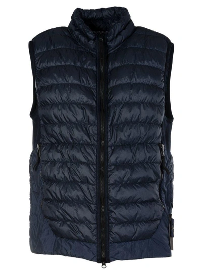 Shop Stone Island Padded Gilet In Blue