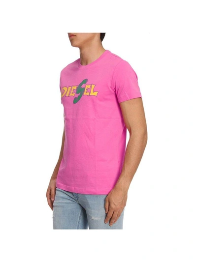 Shop Diesel T-shirt T-shirt Men  In Pink