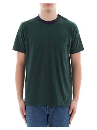 Shop Sacai Green Cotton T-shirt
