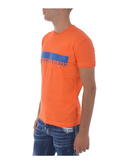 Shop Dsquared2 Teal Logo T-shirt In Arancio