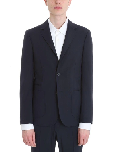 Shop Z Zegna Blue Cotton Suit