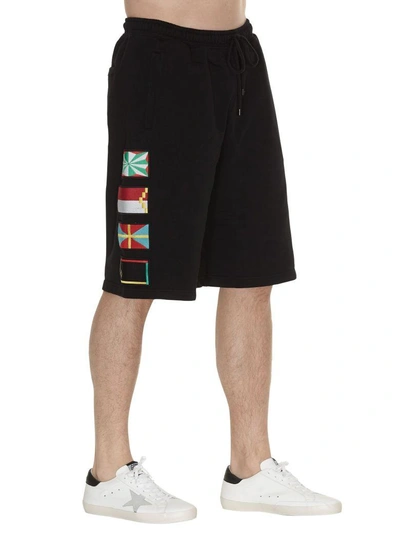 Shop Marcelo Burlon County Of Milan Flag Shorts In Black Mult