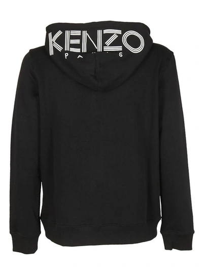 Shop Kenzo Logo Hoodie In Nero