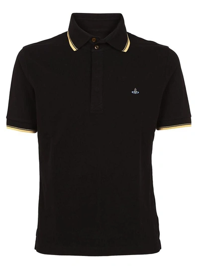 Shop Vivienne Westwood Classic Overlock Polo Shirt In Black