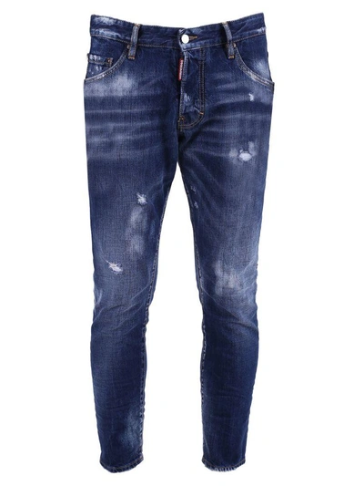 Shop Dsquared2 Blue Distressed Jeans