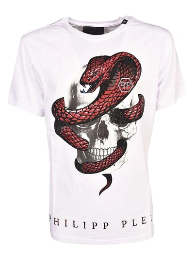 Shop Philipp Plein Skull Cobra T-shirt In Bianco