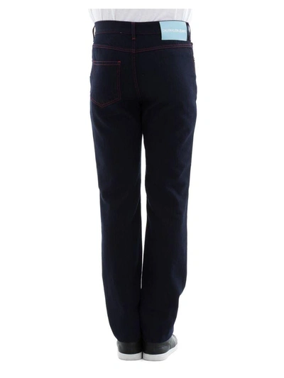 Shop Calvin Klein Blue Cotton Pants