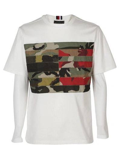 Shop Tommy Hilfiger Flag T-shirt In Bright White