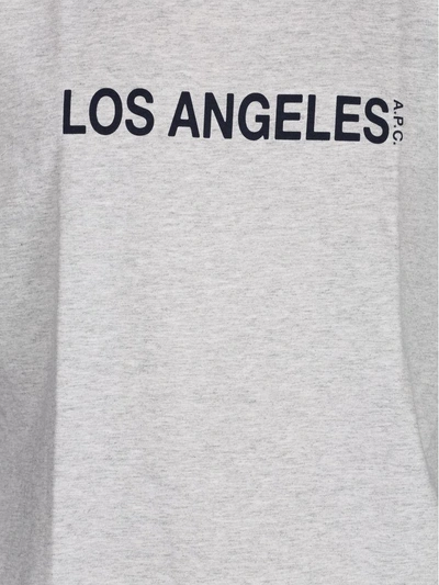 Shop Apc A.p.c. T-shirt Los Angeles H In Gris Chine