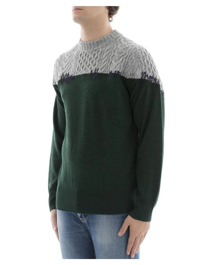 Shop Sacai Green Wool Sweatshirt