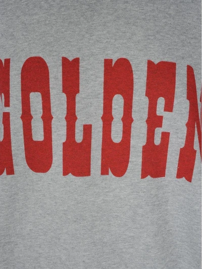 Shop Golden Goose Felpa Crew Golden In Grey