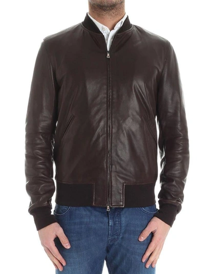 Shop Stewart Leather Jacket In Brown
