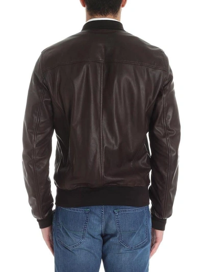 Shop Stewart Leather Jacket In Brown