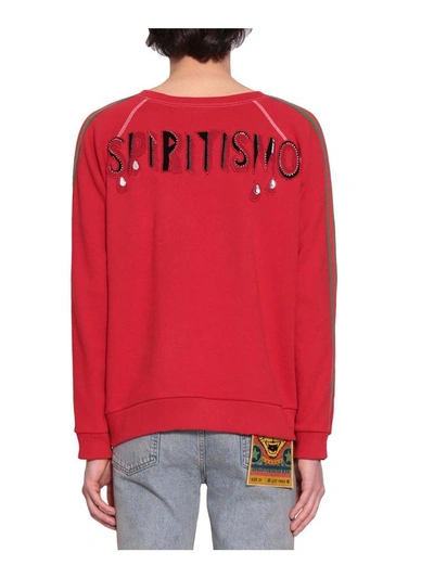 Shop Gucci Spiritismo Cotton Sweatshirt In Rosso