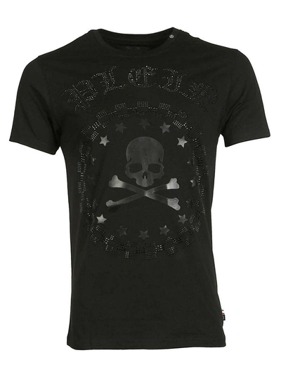 Shop Philipp Plein Embellished T-shirt In Black-black