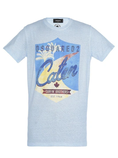 Shop Dsquared2 Cotton T-shirt In Light Blue