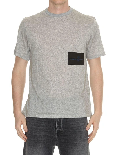 Shop Golden Goose Golden T-shirt In Melange Grey-medium Logo