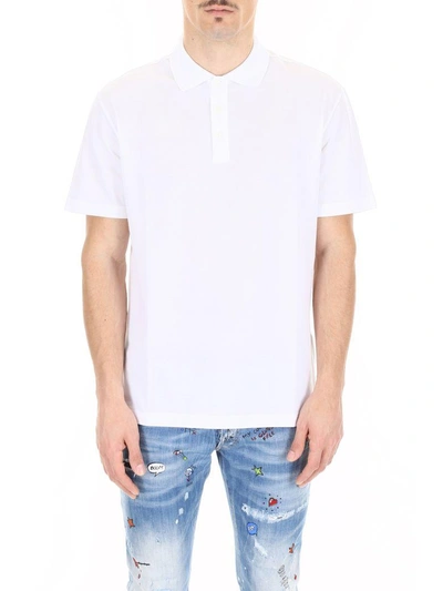 Shop Versace Via Gesù 12 Polo Shirt In Bianco (white)